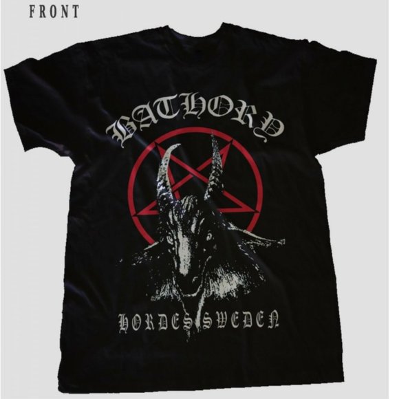 Fruit of the Loom Other - BATHORY Hordes Sweden Swedish Black Metal Pentagram Goat T-Shirt L Brand New